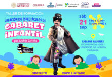 Invitan al participar en el taller “Creación de espectáculos de cabaret infantil”