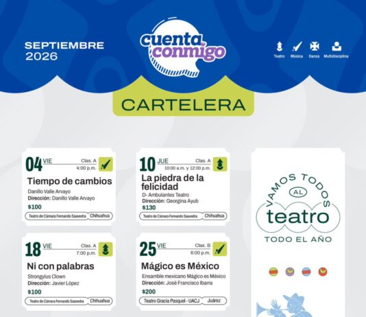 Presenta Secretaría de Cultura cartelera de septiembre del programa Red de Teatros